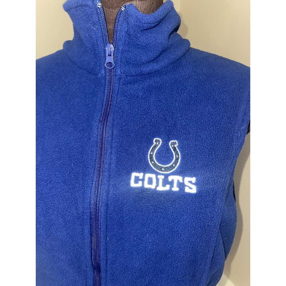 Dunbrooke‎ Indianapolis COLTS Full Zip Fleece Vest Mens Small Blue Football